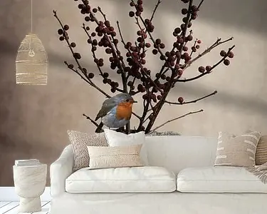 Stilleven droogbloemen met roodborstje Niska cena