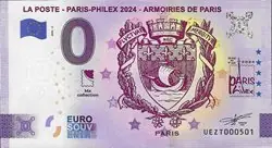 Zamów teraz Frankrijk - 0 Euro Paris coat of arms - Souvenir banknote