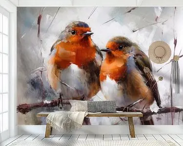 Promocja Roodborstjes Schilderij