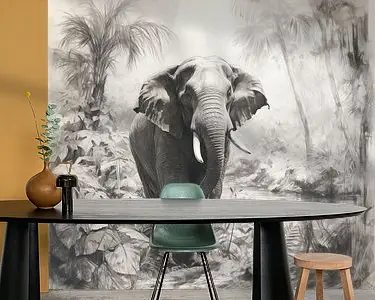 Wysoka jakość Olifant in de jungle