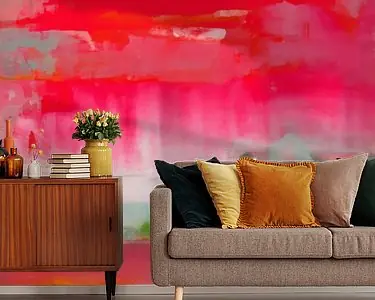 Abstract schilderij neon vibes in roze Zwrot pieniędzy