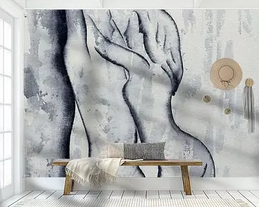 Promocja You and me, right here, right now! (sexy aquarel schilderij portret man vrouw lijntekening)