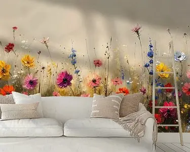 Kleurrijk bloemenveld Popularny