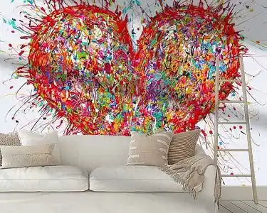 Kleurrijk Hart Verfspetters Popularny