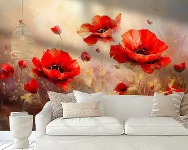 Kup teraz Zomerdans \\u2013 klaprozen in bloei in schilderachtige stijl