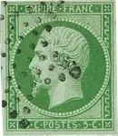 Frankrijk 1854 Empire 5c Groen Y&T 12 Premium