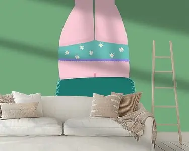 Zamów teraz Vrouw doet handstand met jurk aan