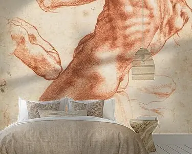 Zamów teraz Michelangelo Buonarroti, Zittend mannelijk naakt, 1511