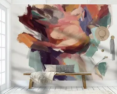 Premium Kleurrijk en abstract expressief schilderij