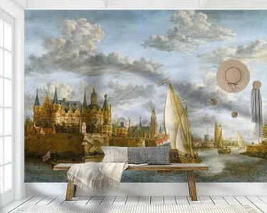 Oferta Gezicht op Breda (Kasteel aan een rivier in Holland), Jacobus Storck