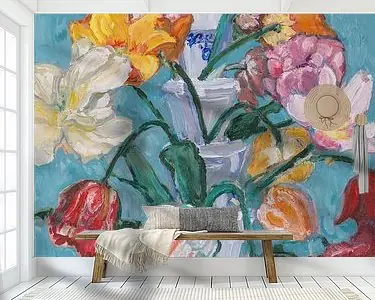 Delfts blauwe tulpenvaas met tulpen nr. 3 Ekspresowa dostawa