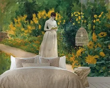 Premium Lezen op het tuinpad, Albert Aublet