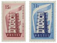 Najlepsza cena Frankrijk 1956 - Postfris - YT 1076-77