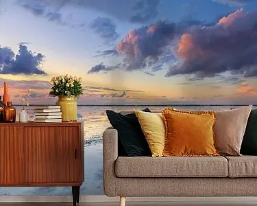 Panaroma van de zonsondergang boven de Waddenzee Najlepsza cena