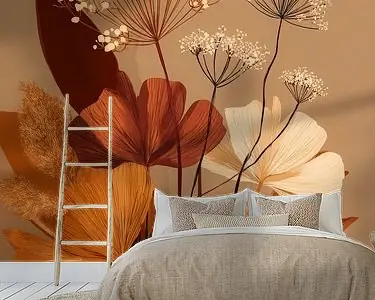 Tani Boho botanische kunst in aardetinten \\u2013 abstract bloemenboeket