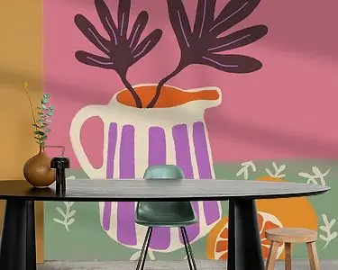 Nowość Gestreepte Kan met Bladeren en Sinaasappels