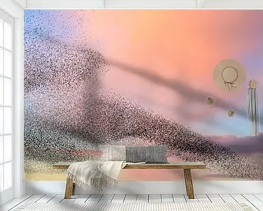 Ekspresowa dostawa Spreeuwenwolk tijdens zonsondergang aan het eind van de dag