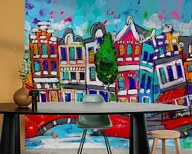 Kleurrijke Amsterdamse Grachten | Blauw Oferta