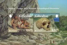 Bezpieczna płatność Gibraltar - EUROPA 2025 Nationala Archeologische ontdekkingen - Postfris souvenirvelletje