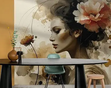 Tani Modern portret in aardetinten