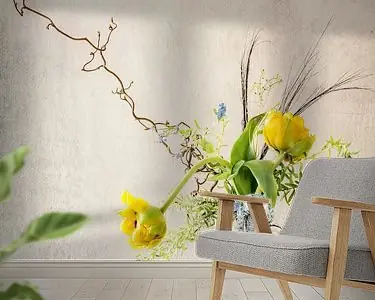 Rabat Stilleven. Bloemen. Delfts blauw. Geel. Tulp