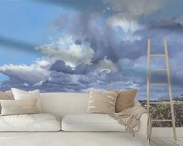 Terschelling met wolkenpartijen en de brandaris op de achtergrond Kup teraz