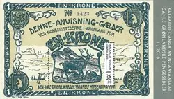 Groenland - Bankbiljetten, blauw - Postfris souvenirvelletje Popularny