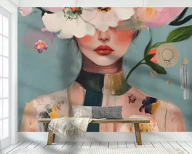 Eclectisch portret Flower Power Darmowa dostawa