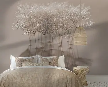 Premium Een bos van pluisjes in zachte licht bruine - creme tinten