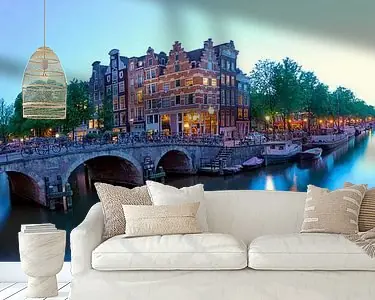 Brouwersgracht Amsterdam vanaf de Papiermolensluis Popularny