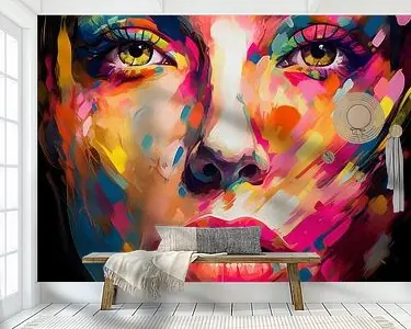 Autentyczny Vrouw | Abstract Schilderij Vrouw | Gezicht Vrouw