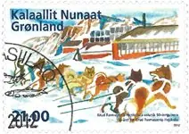 Oferta limitowana Groenland - Knud Rasmussen school - Gestempelde postzegel