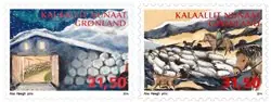 Autentyczny Groenland - Landbouw - Postfrisse set van 2 zegels