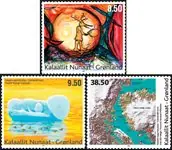 Oryginalny Groenland - Moderne kunst - Postfrisse serie van 3