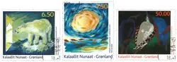 Groenland - Moderne Kunst IV 2010 - Gestempelde set van 3 Promocja