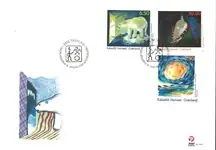Ekspresowa dostawa Groenland - Moderne Kunst IV 2010 - FDC-3 zegels