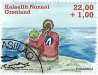 Zwrot pieniędzy Groenland - TUSAANNGA Help Line - Gestempelde postzegel