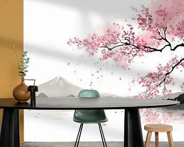 oosterse kunst landschap japan Oryginalny