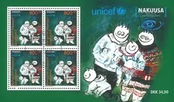 Nowość Groenland - Unicef Nakuusa - Gestempeld souvenir velletje