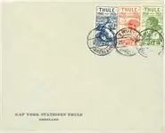 Nowość Groenland 1935-36 - Thule AFA 1-5 - Opgeplakt op papier - Gestempeld