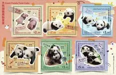 Promocja Hong Kong - Grote panda tweeling welpjes - Postfris velletje