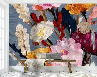 Kleurrijk Veldboeket op Blauw Ekspresowa dostawa