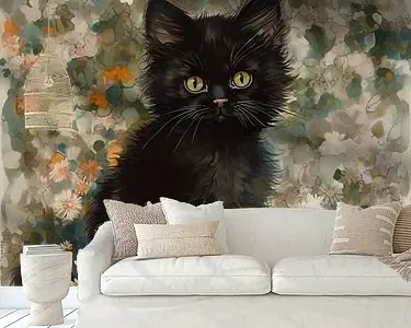 Bloemen met kat Kup teraz