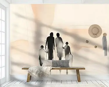 Tylko dziś Familie van vier abstracte tekening