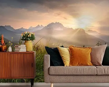 Szybka dostawa Berglandschap bij zonsopgang in de Dolomieten