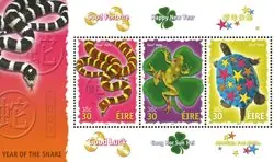 Bezpieczna płatność Ierland 2001 - Year of the Snake - Postfris souvenirvelletje