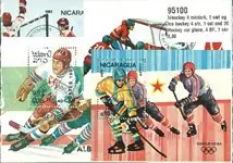 Premium IJshockey 4 souvenirvelletjes, 1 serie en 20 zegels