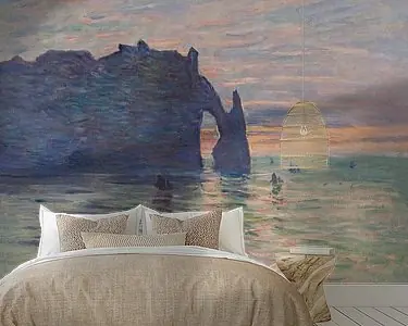 Oferta limitowana De klif, Étretat, Zonsondergang door Claude Monet