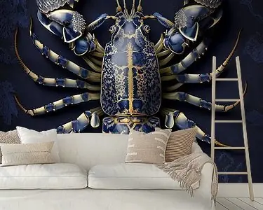 Ekspresowa dostawa Lobster Luxe - Chique kreeft in donkerblauw met goud Delfts Blauw stijl
