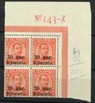 Popularny IJsland - AFA 43 in blok van 4 met boven velrand -Postfris